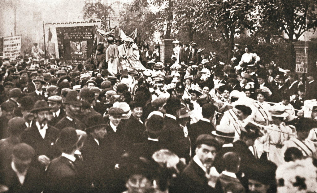 Detail of Britsh suffragette Emmeline Pethick-Lawrence's release from prison by Anonymous