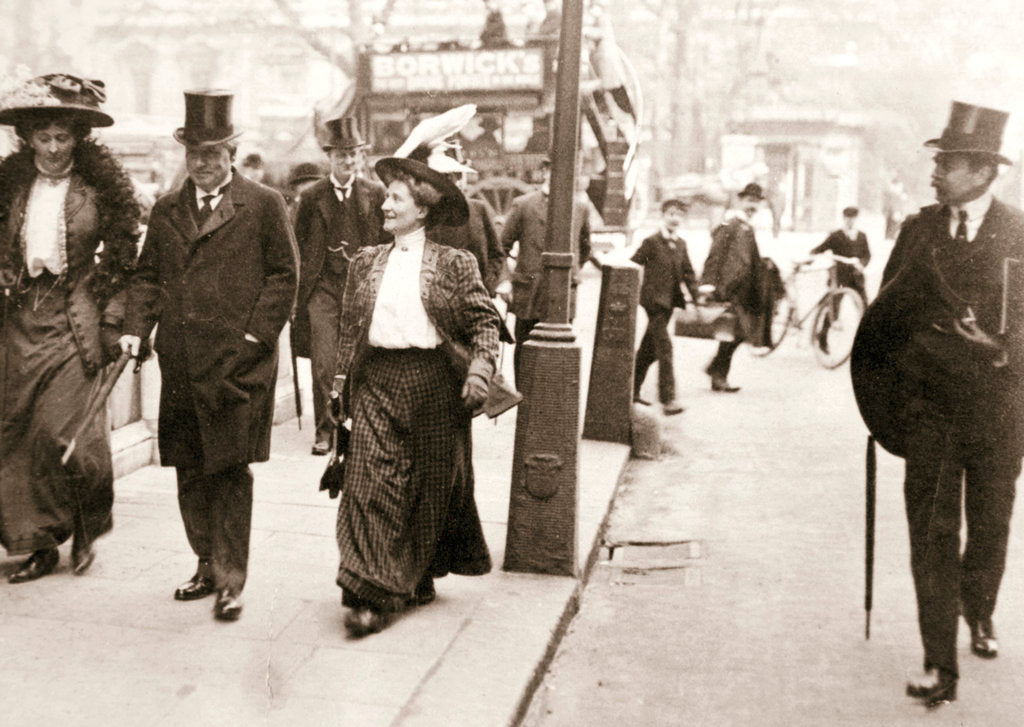 Detail of Suffragettes trying to speak to the Prime Minister by Anonymous