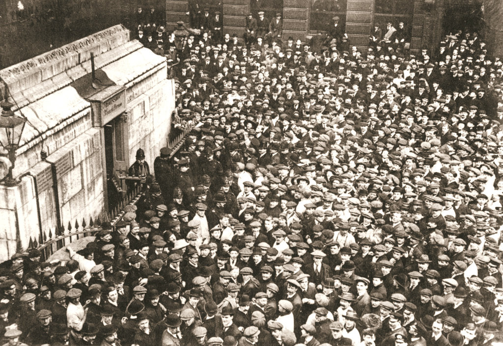 Detail of A mass of spectators at the Monument, London, 18 April 1913 by Unknown