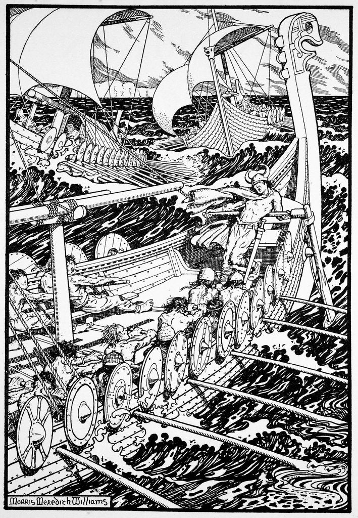 Detail of The Coming of the Northmen by Morris Meredith Williams