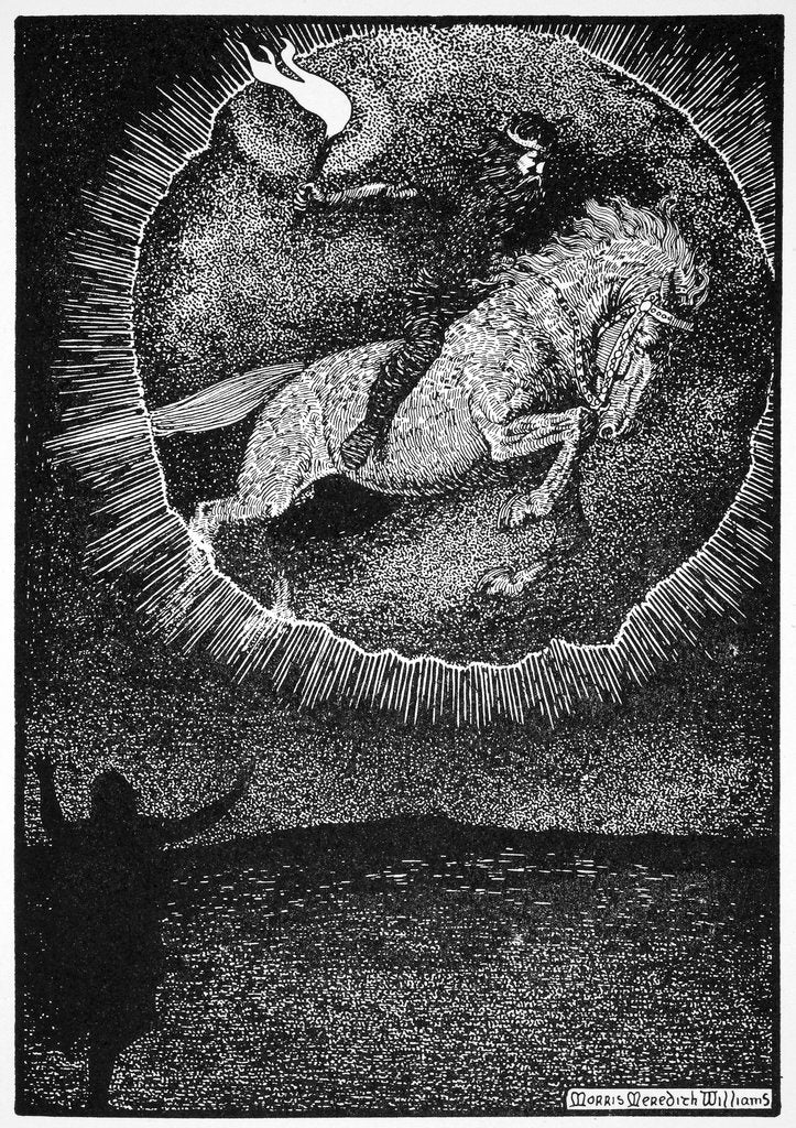 Detail of The Vision of the Man on the Grey horse by Morris Meredith Williams