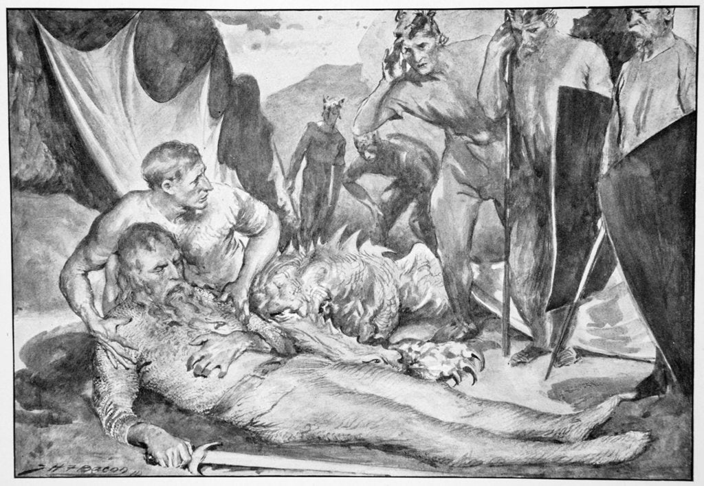 Detail of The Death of Beowulf by John Henry Frederick Bacon