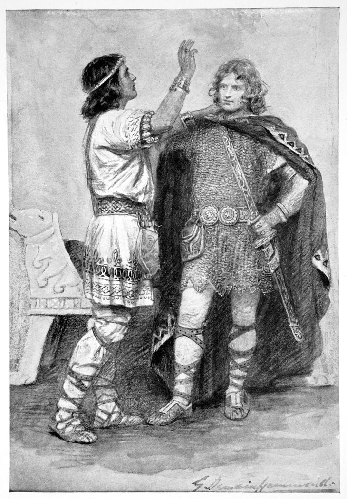 Detail of Hereward and Sigtryg by Gertrude E Demain Hammond