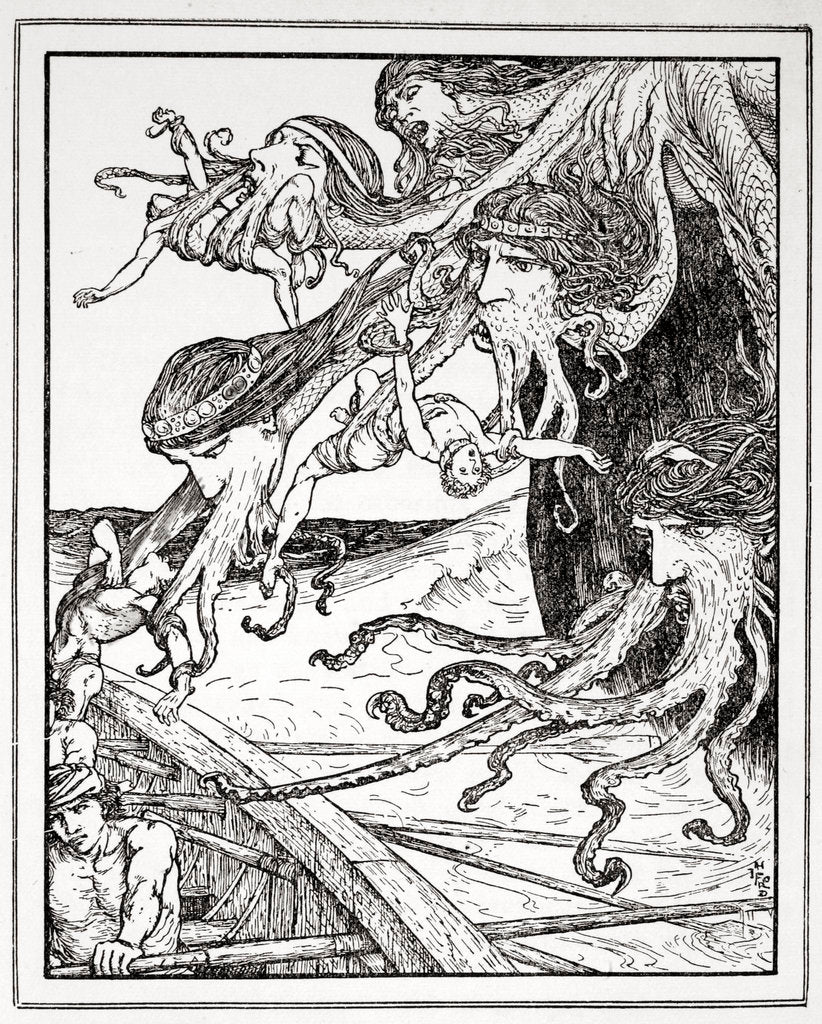 Detail of The Adventure with Scylla by Henry Justice Ford