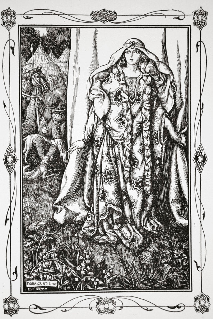 Detail of At the door of one.. stood a lady by Dora Curtis