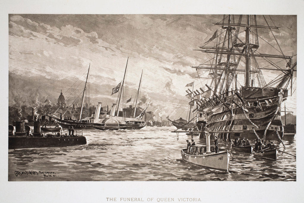 Detail of The Funeral of Queen Victoria by Charles John De Lacy