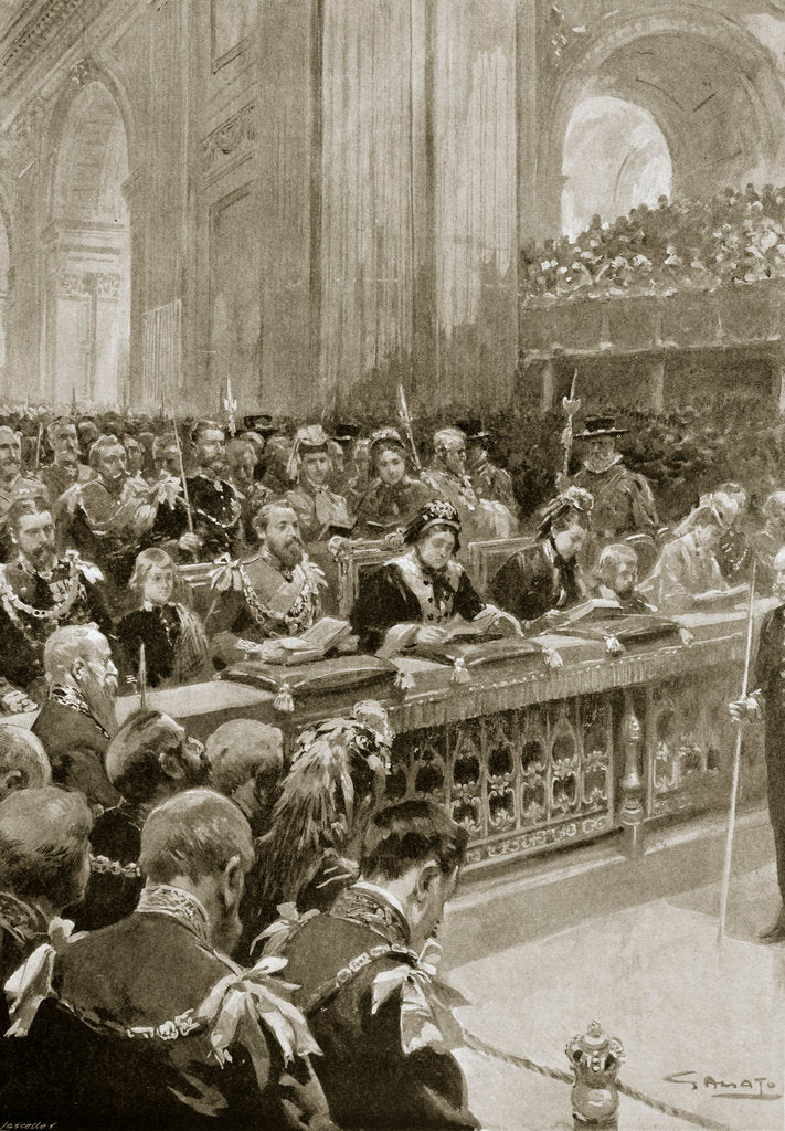 Detail of Thanksgiving service for the recovery of the Prince of Wales by G Amato
