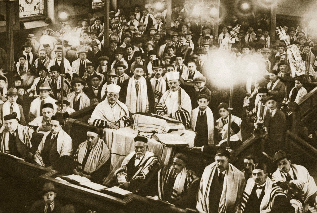 Detail of Interior of an East End synagogue during a festival by Anonymous