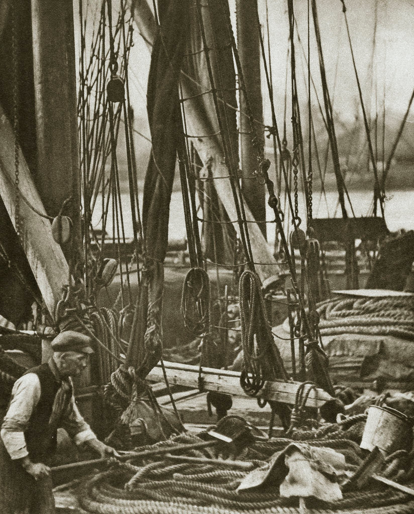 Detail of At the foot of the mast on a Thames Barge by Anonymous