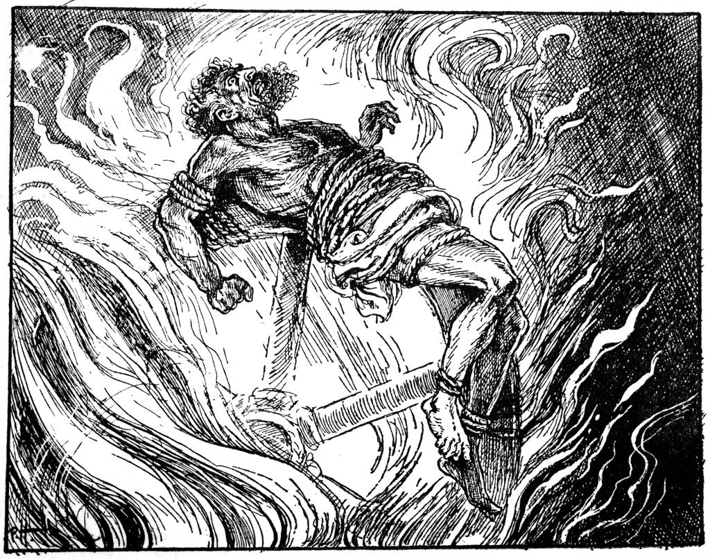 Detail of Ixion on the wheel by Anonymous