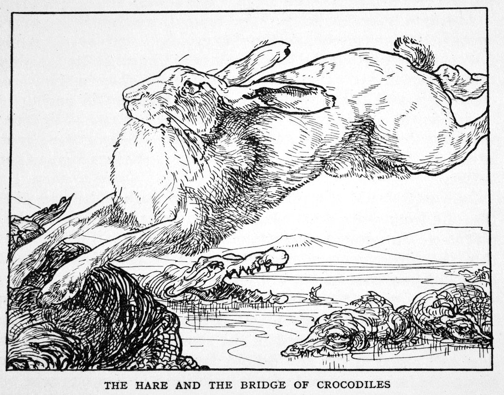 Detail of The Hare and the Bridge of Crocodiles by Anonymous