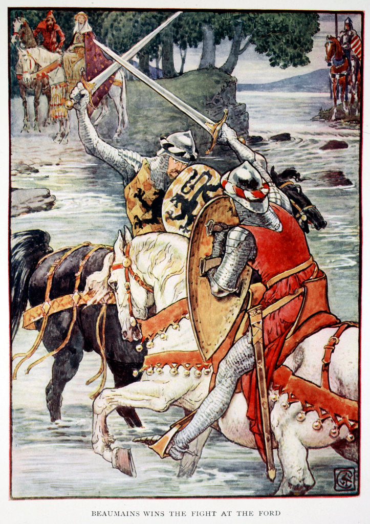 Detail of Beaumains Wins the Fight at the Ford by Anonymous
