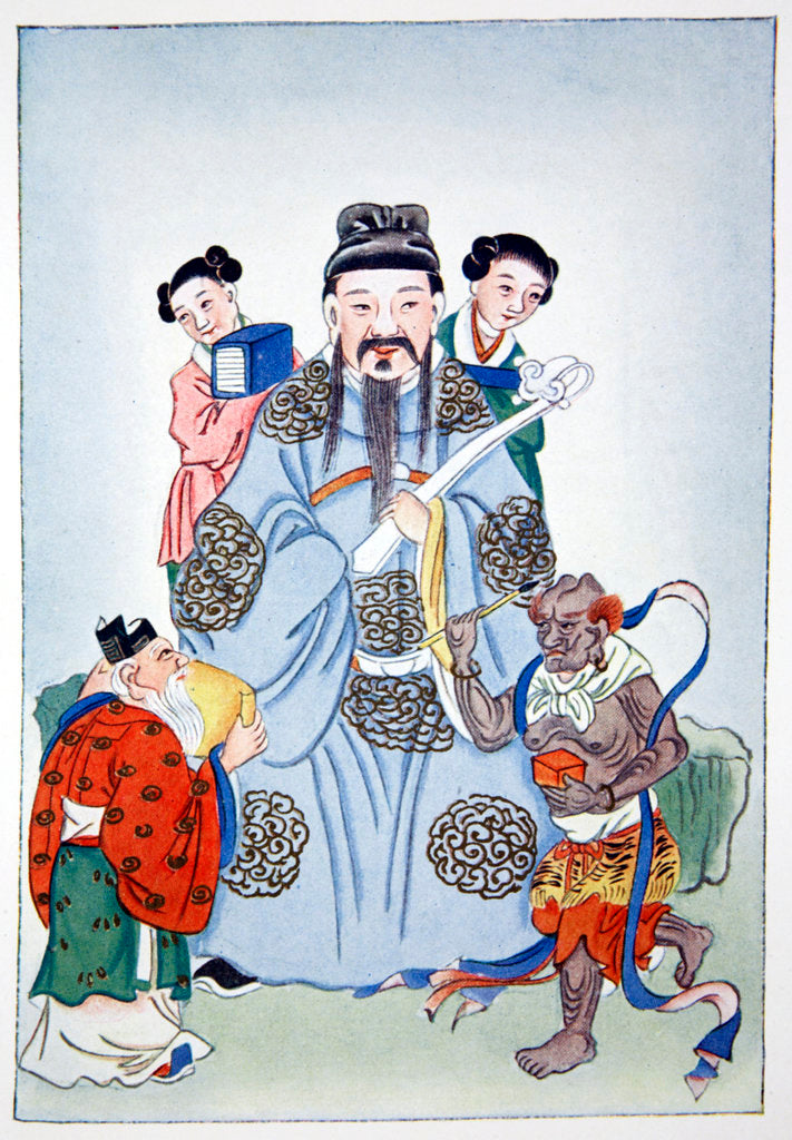 Detail of Wen Ch'ang, K'eui-Hsing and Chu I by Anonymous