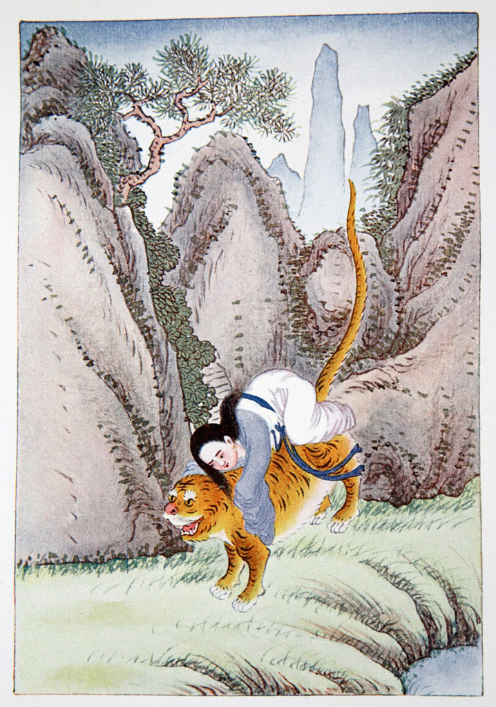 Detail of The Tiger Carries off Miao Shan by Anonymous