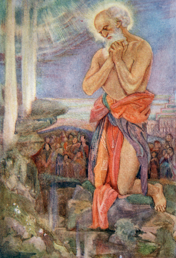 Detail of Elijah prevailing over the Priests of Baal by Evelyn Paul