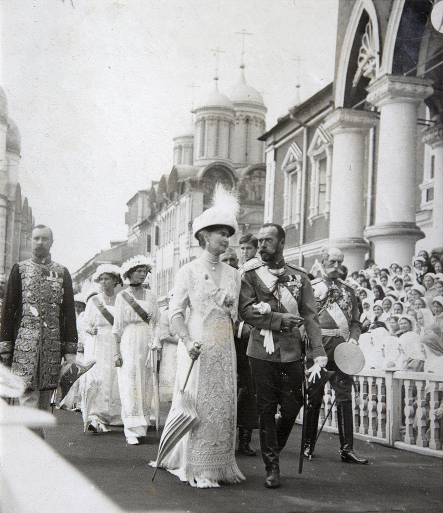 Detail of Tsars family at the celebrations of the 300th anniversary of the House of Romanov, Russia, 1913 by Unknown