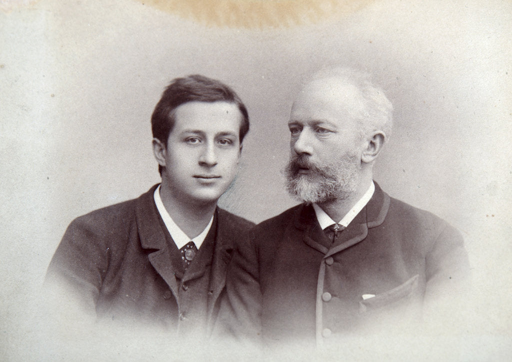 Detail of Alexander Siloti, Russian pianist and conductor, and Peter Tchaikovsky, Russian composer, 1888 by Unknown