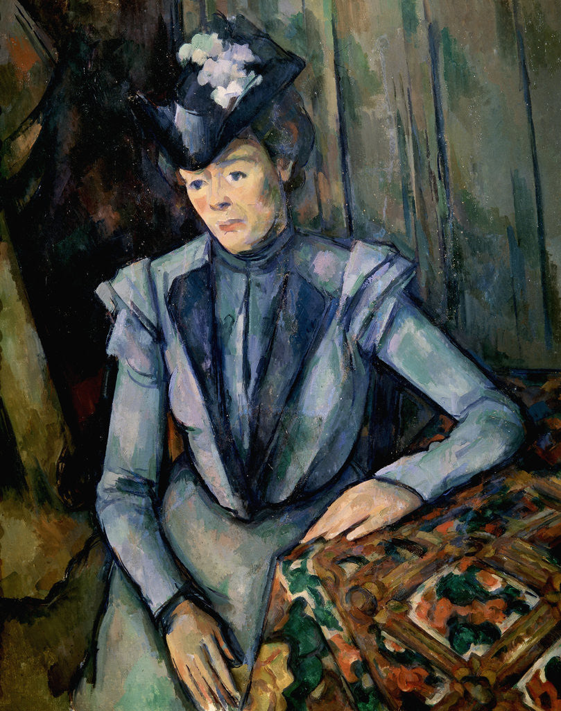 Detail of Lady in Blue (Madame CÃ©zanne) by Paul Cezanne