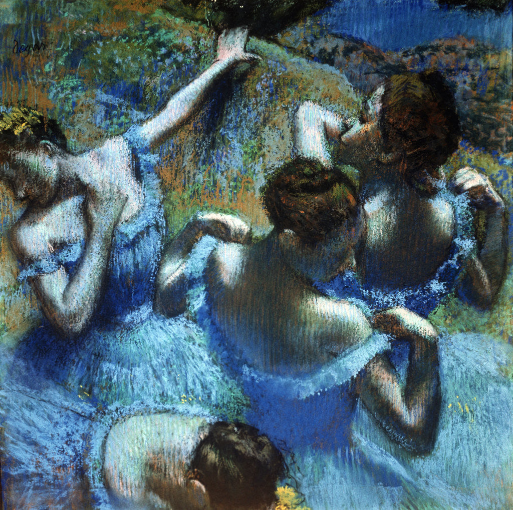 Detail of Dancers in Blue by Edgar Degas