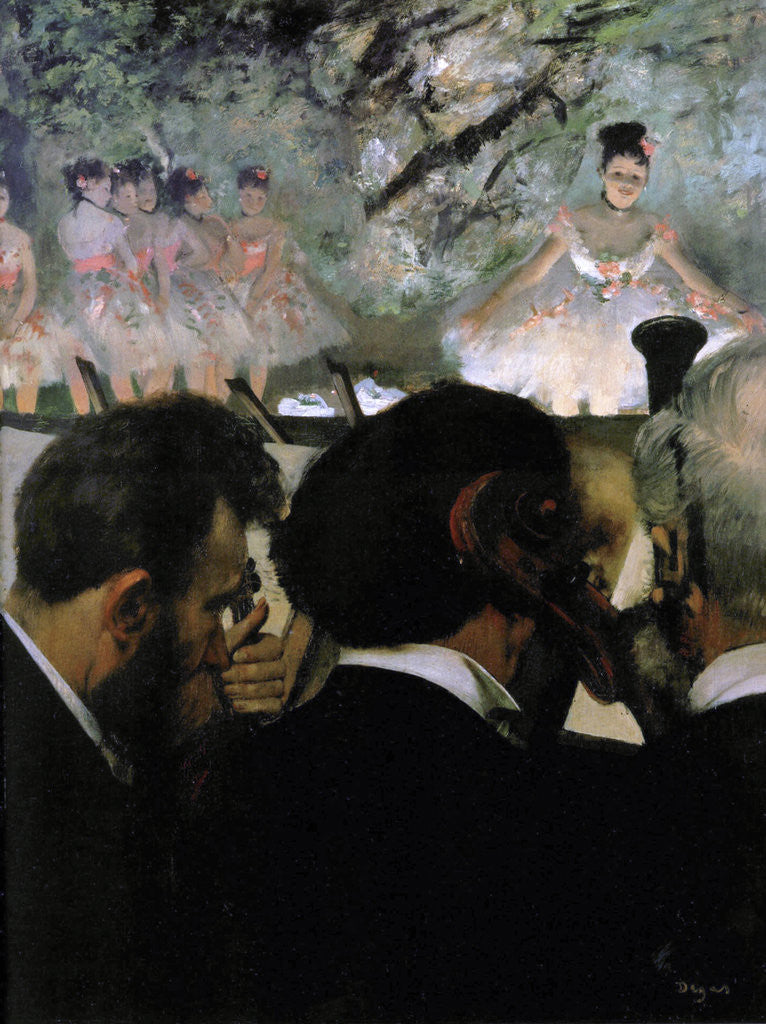 Detail of Musicians in the Orchestra by Edgar Degas