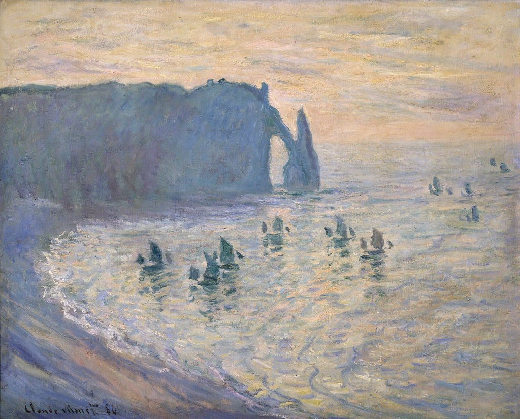 Detail of Cliffs at Ãˆtretat by Claude Monet