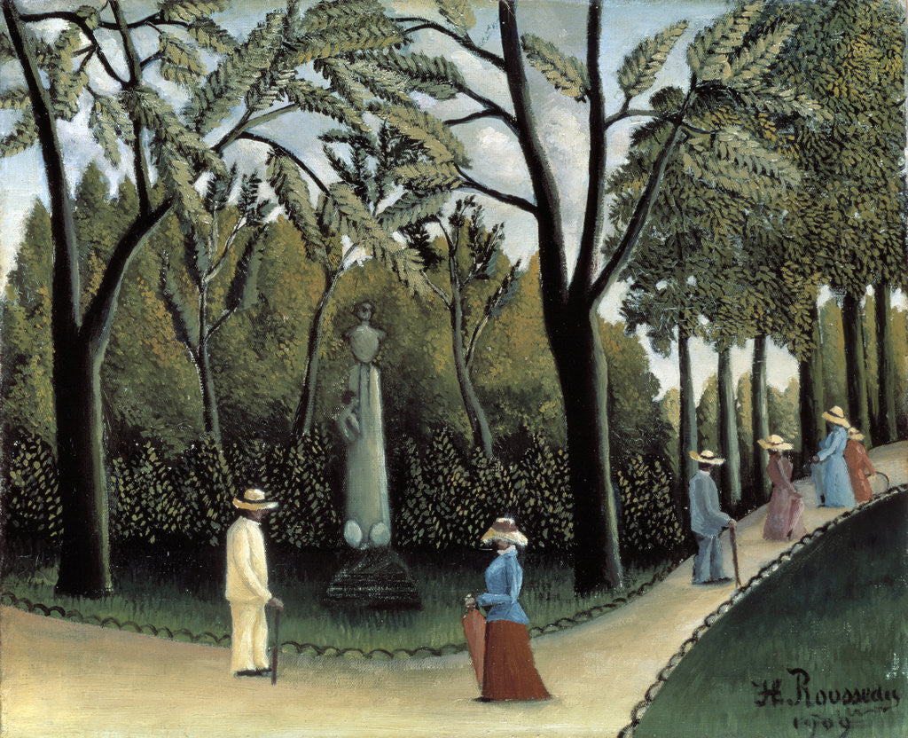 Detail of The Luxembourg Gardens, Monument to Chopin by Henri Rousseau