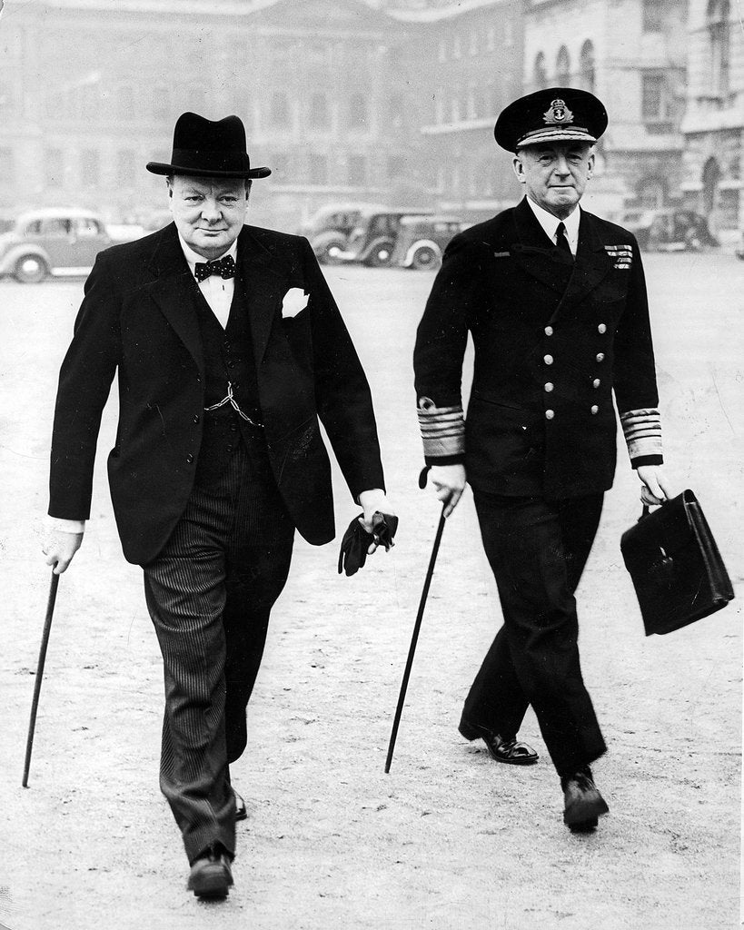 Detail of Winston Churchill and Chief of Naval Staff by Associated Newspapers