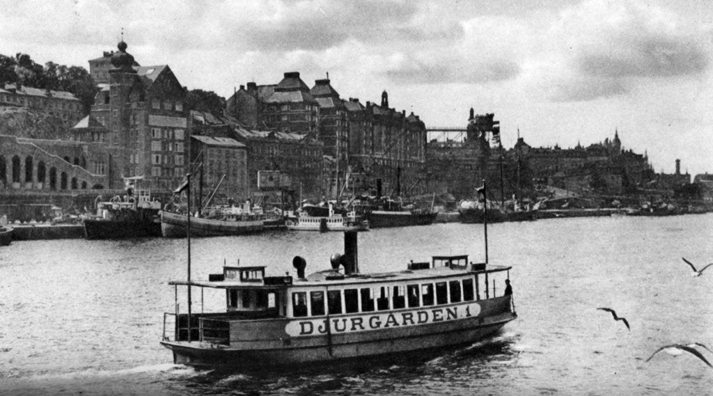 Detail of A ferry on the way to the island of Djurgarden, Stockholm, Sweden by Anonymous