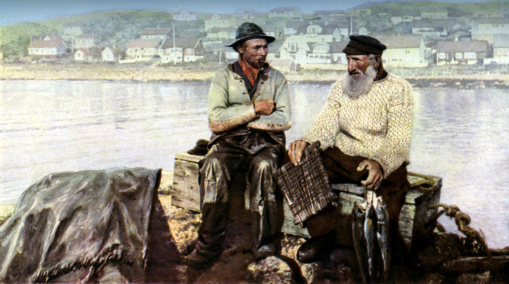 Detail of Fishermen, fishing town of Molle, on the headlands of Kullen in the Kattegat, Sweden by Anonymous