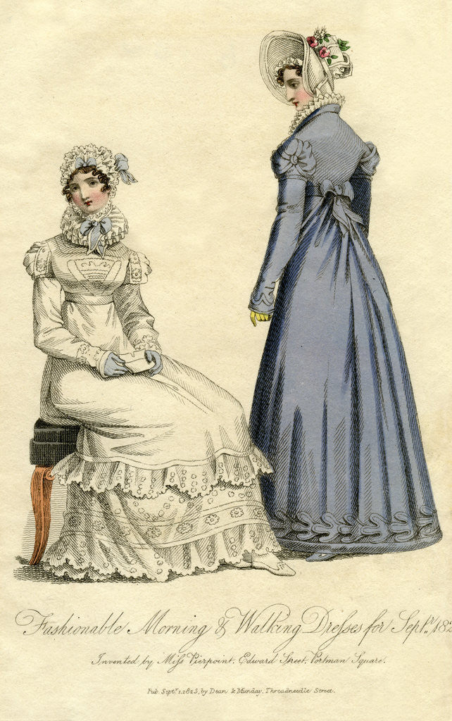 Fashionable morning and walking dresses from September 1823 posters & prints by Anonymous Fashionable morning and walking dresses from September 1823 posters & prints by Anonymous