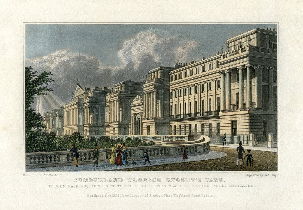 Detail of Cumberland Terrace, Regent's Park, London by J Tingle
