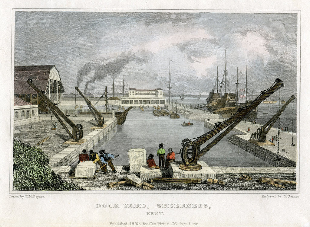 Detail of Dock Yard, Sheerness, Kent by T Garner