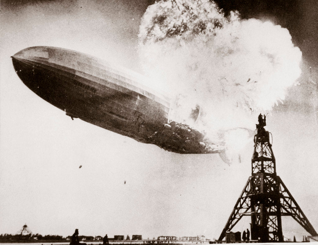 Detail of The German airship 'Hindenburg' blows up by Anonymous