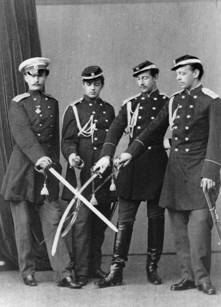 Detail of Grand Dukes Alexander Alexandrovich and Vladimir Alexandrovich of Russia, c1870-c1875(?) by Sergei Levitsky