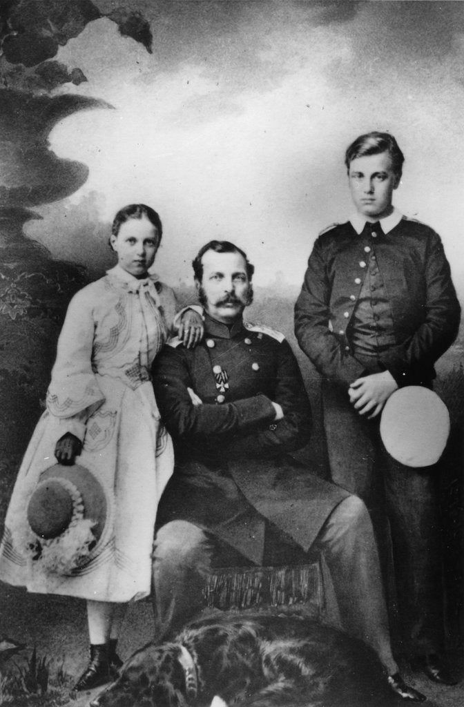 Detail of Tsar Alexander II of Russia with his daughter Maria and son Alexei, 1863 by Ivan Fyodorovich Alexandrovsky