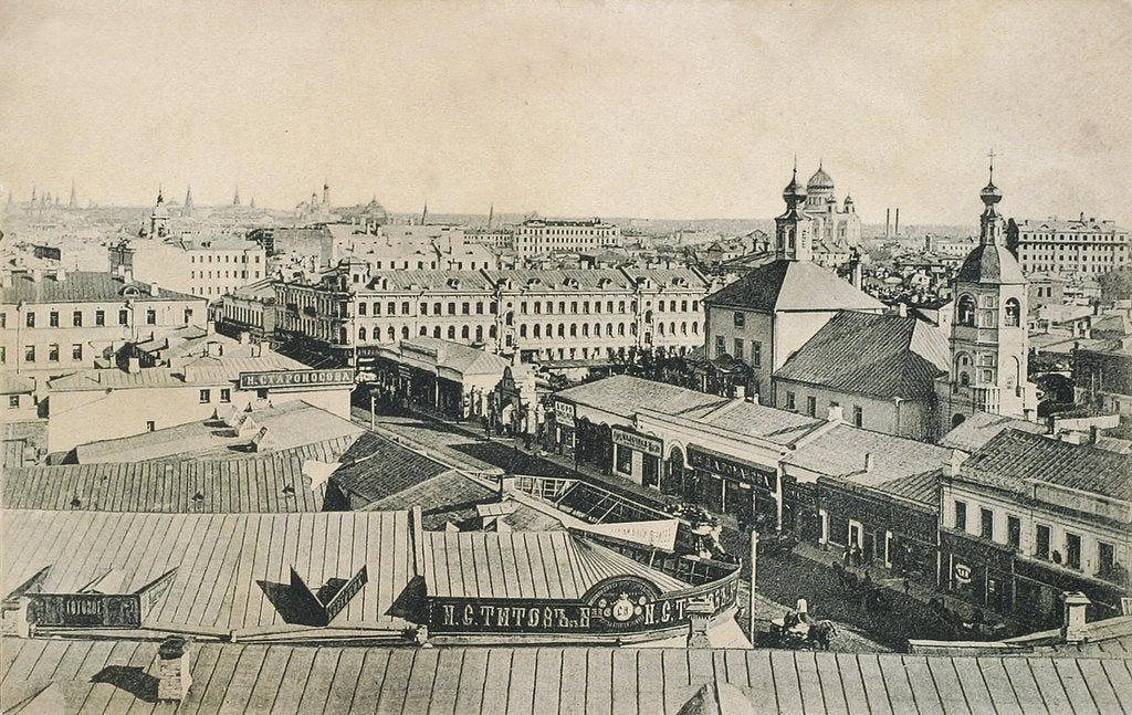 Detail of View of the Arbat in Moscow, Russia, late 19th or early 20th century by Unknown
