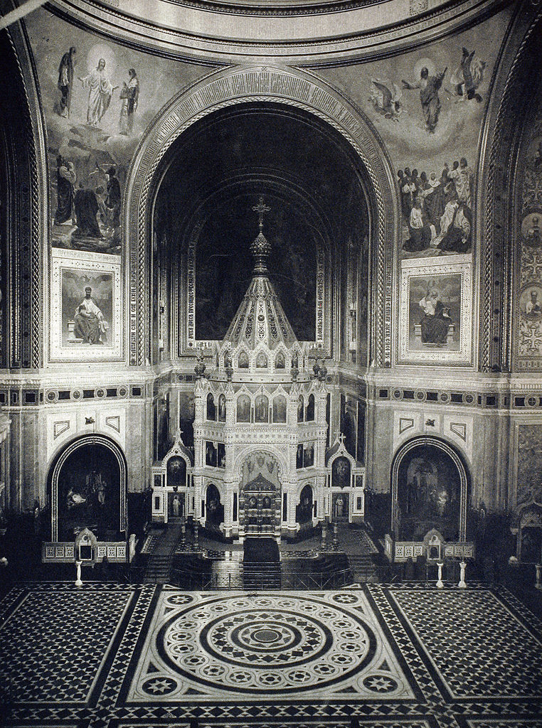 Detail of Interior view of the Cathedral of Christ the Saviour, Moscow, Russia, 1883 by Unknown