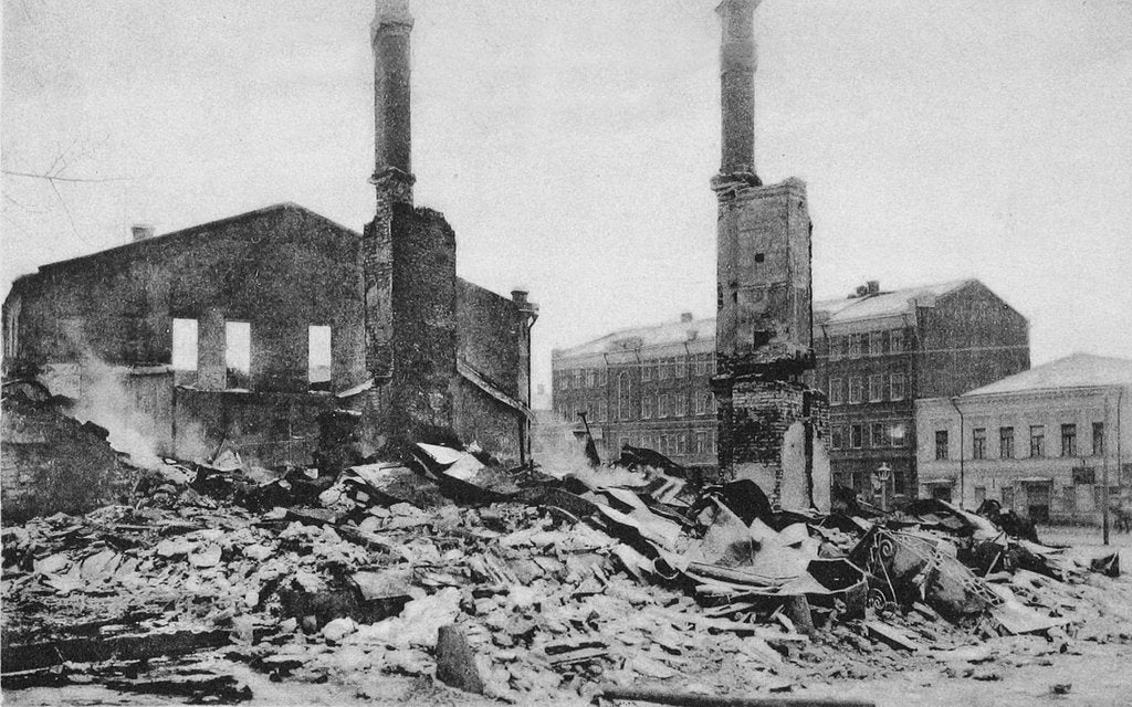 Detail of Destruction on a Moscow street after the Revolution, Russia, December 1905 by Unknown