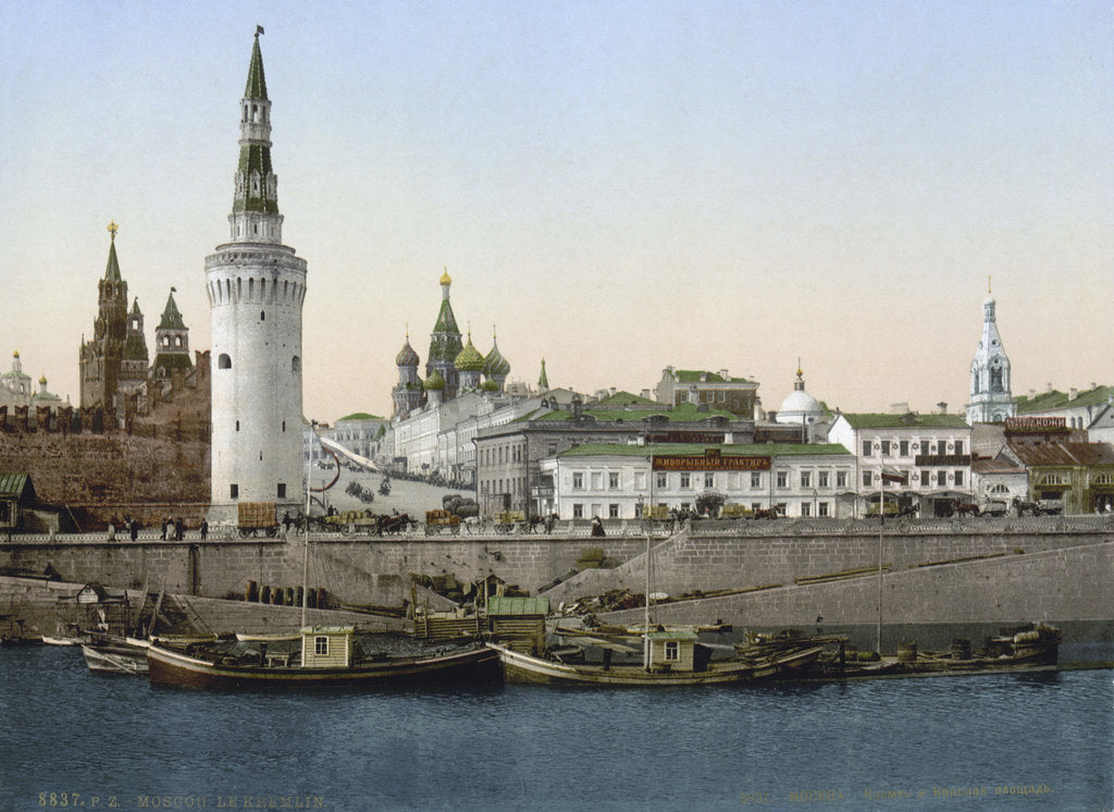 Detail of View of the St Basils Slope, seen from the Moskva River, Moscow, Russia, c1890-c1905 by Anonymous