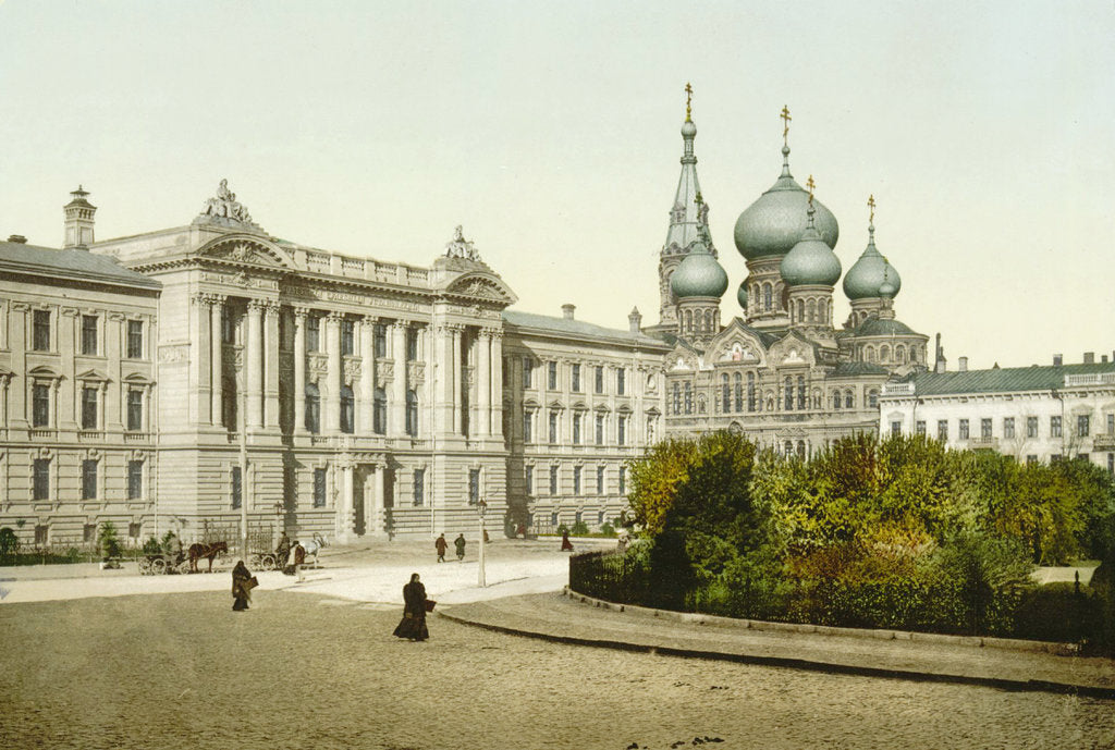 Detail of Palace of Justice and Church of St Panteleimon Monastery, Odessa, Russia, c1880s-c1890s by Unknown