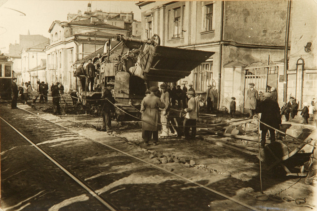 Detail of Roadworks in Tverskaya Street, Moscow, USSR, 1920s by Unknown