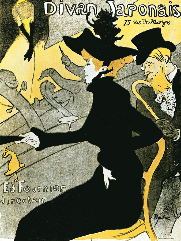 Detail of Divan Japonais by Henri de Toulouse-Lautrec