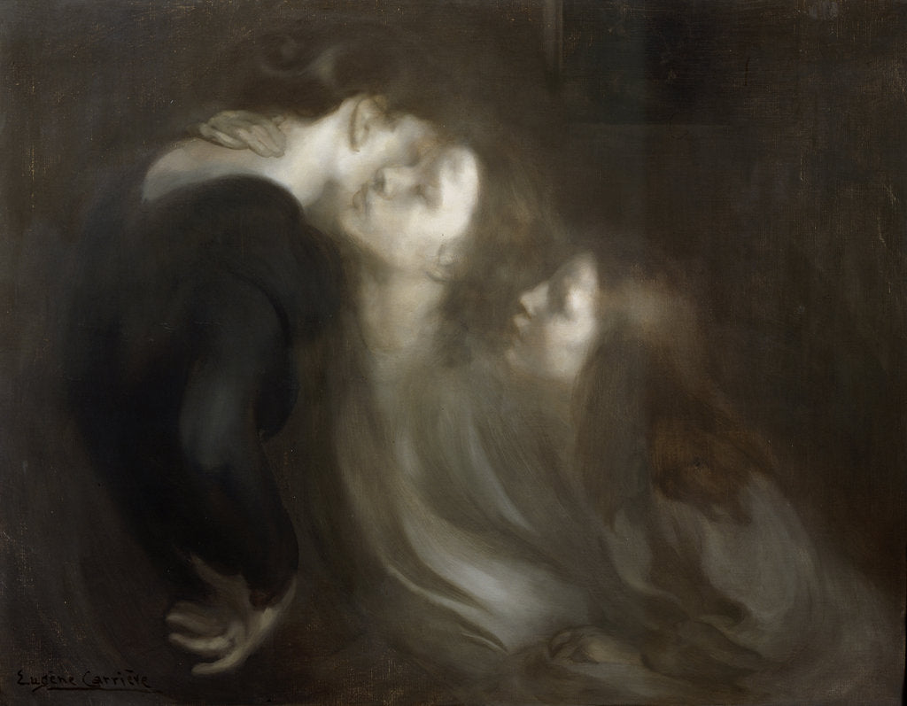 Detail of The Motherly Kiss, late 1890s. by Eugene Carriere