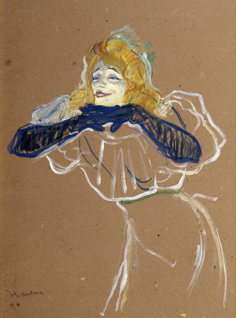 Detail of The Singer Yvette Guilbert by Henri de Toulouse-Lautrec