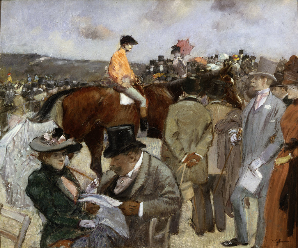 Detail of Horseracing by Jean Louis Forain
