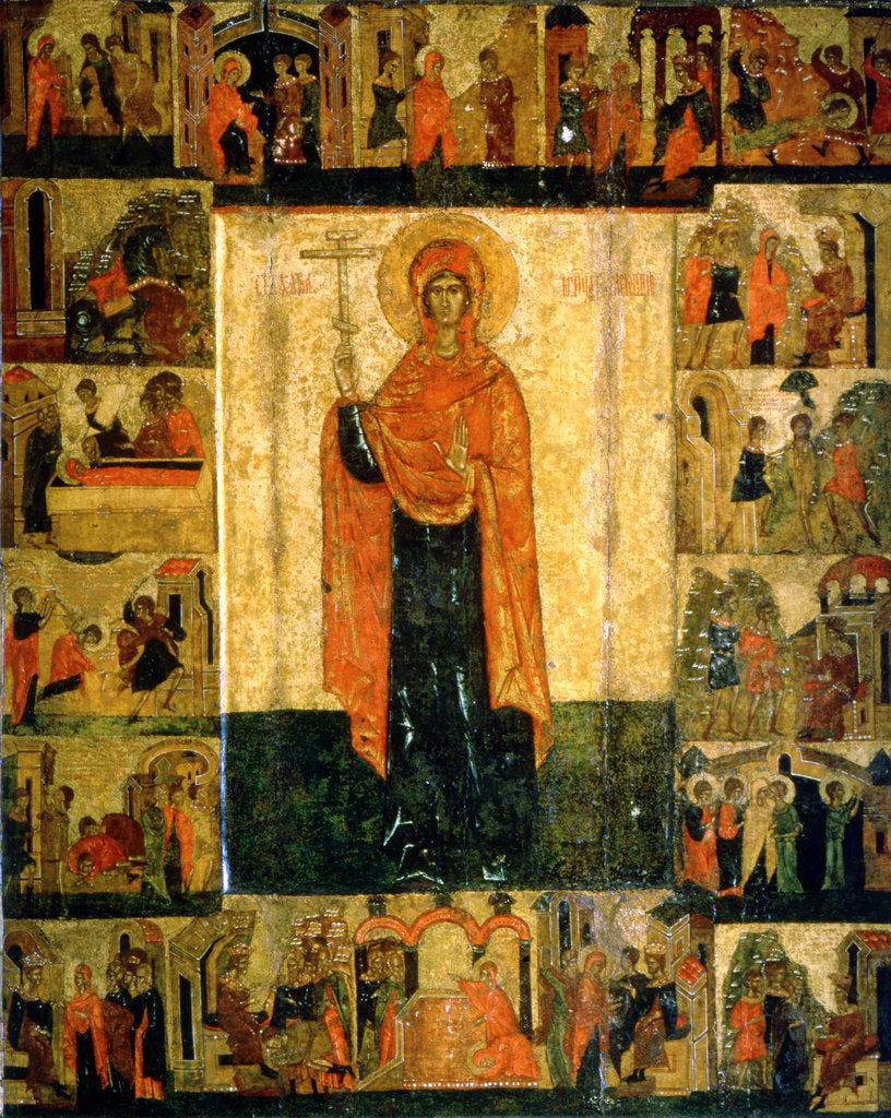 Detail of Saint Paraskeva Pyatnitsa with Scenes from Her Life, 15th century by Unknown