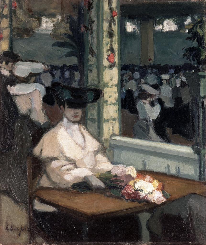 Detail of Waiting, Moulin de la Galette, 1905. by Edmond Lempereur