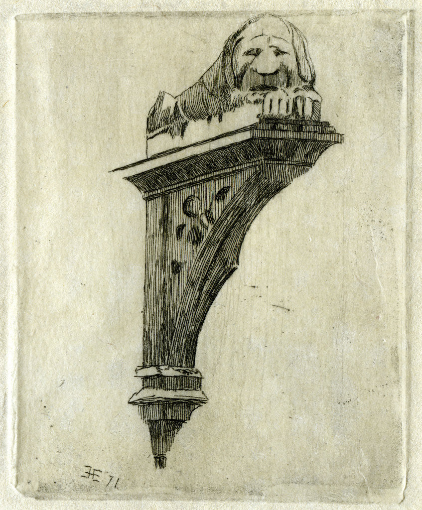 Detail of Sign of the Red Lion Inn, Glastonbury, Somerset by Edwin Edwards