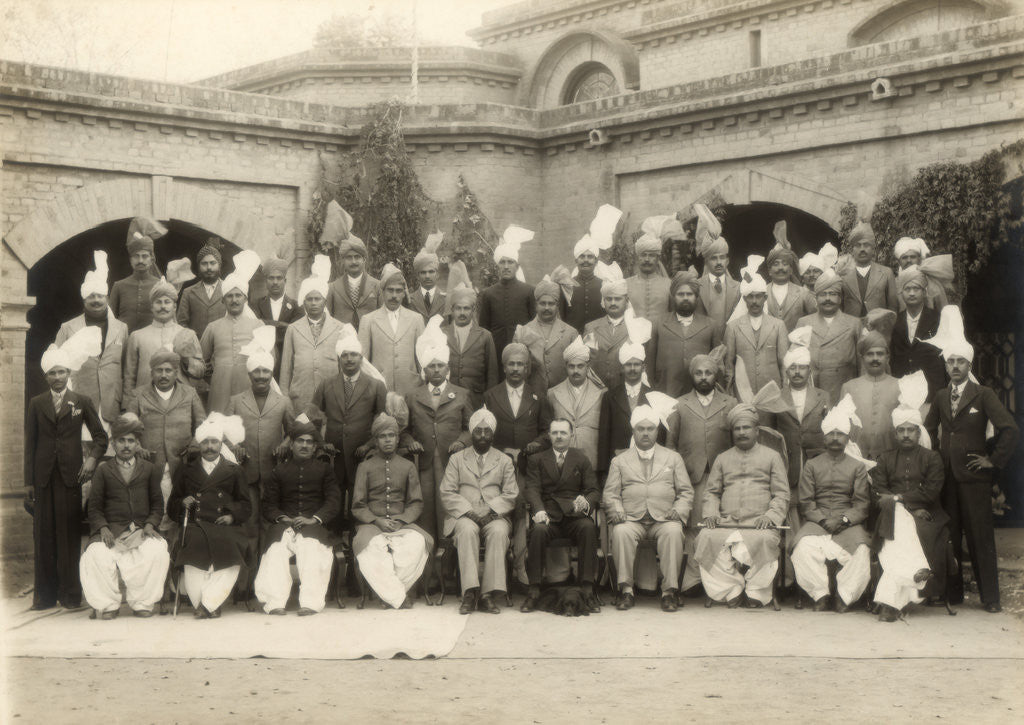 Detail of Shahpur district police officers group, India by Mool Chand & Son