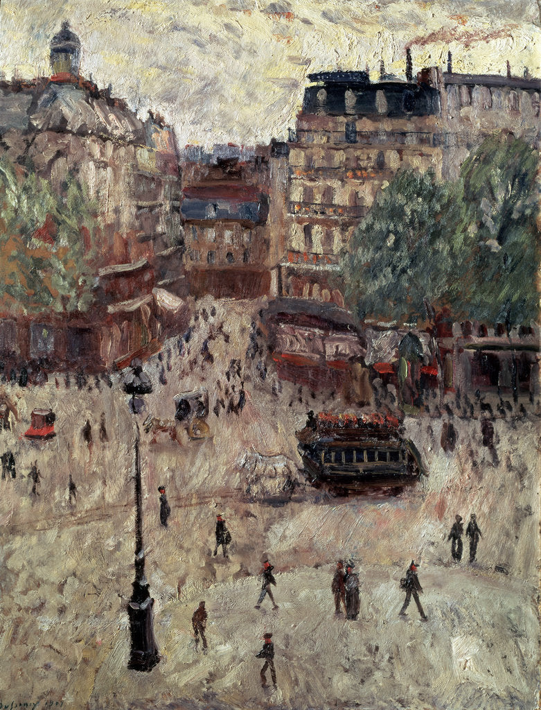 Detail of A Square in Paris, 1907. by Georges Leon Dufrenoy